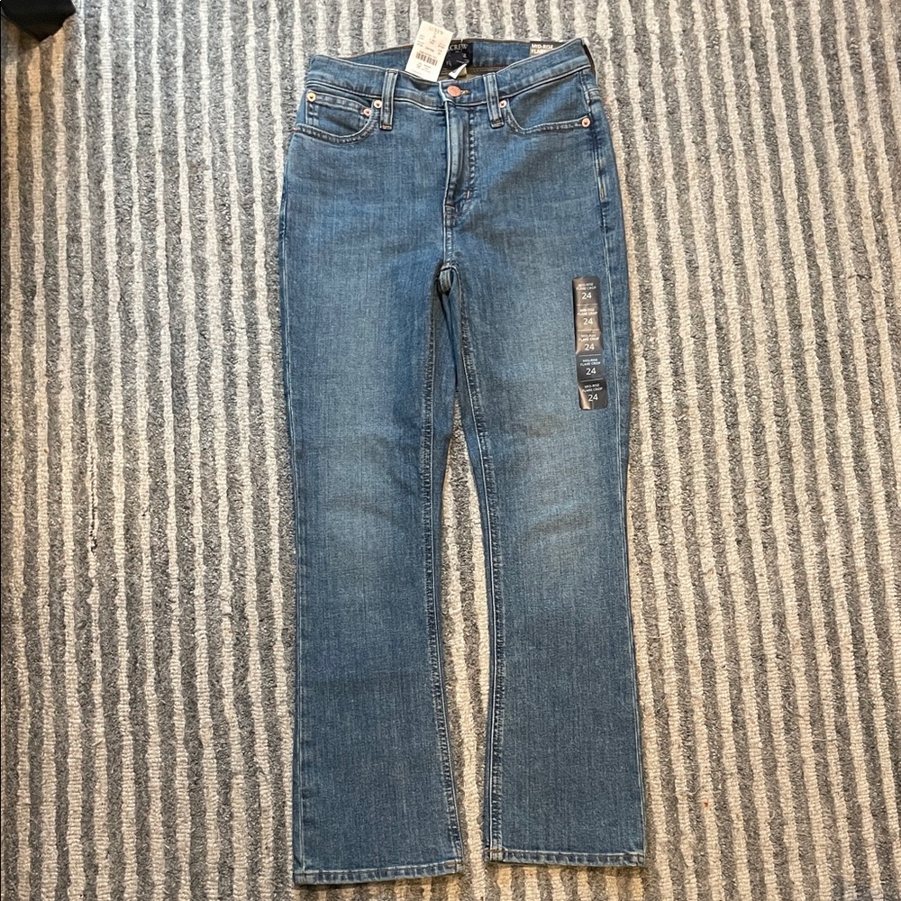 J Crew Factory Mid-Rise Cropped Blue Denim Jeans